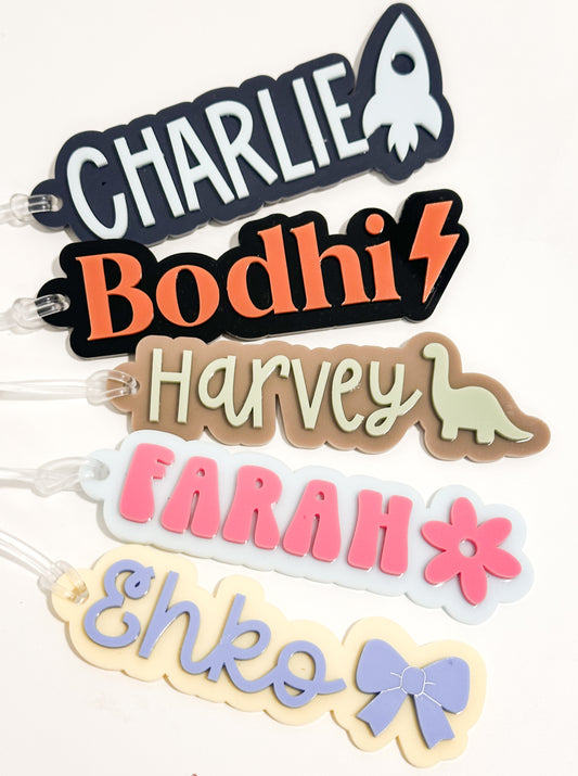 Personalised Symbol acrylic bag tag's