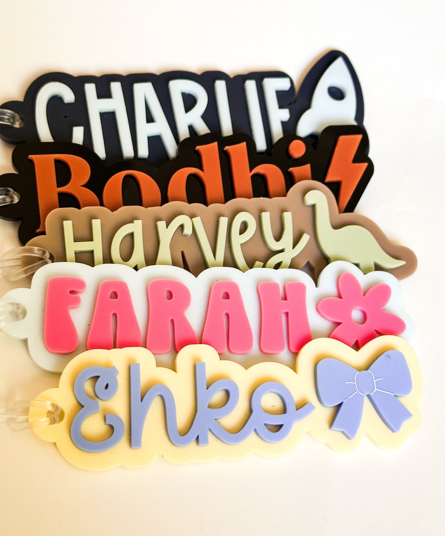 Personalised Symbol acrylic bag tag's