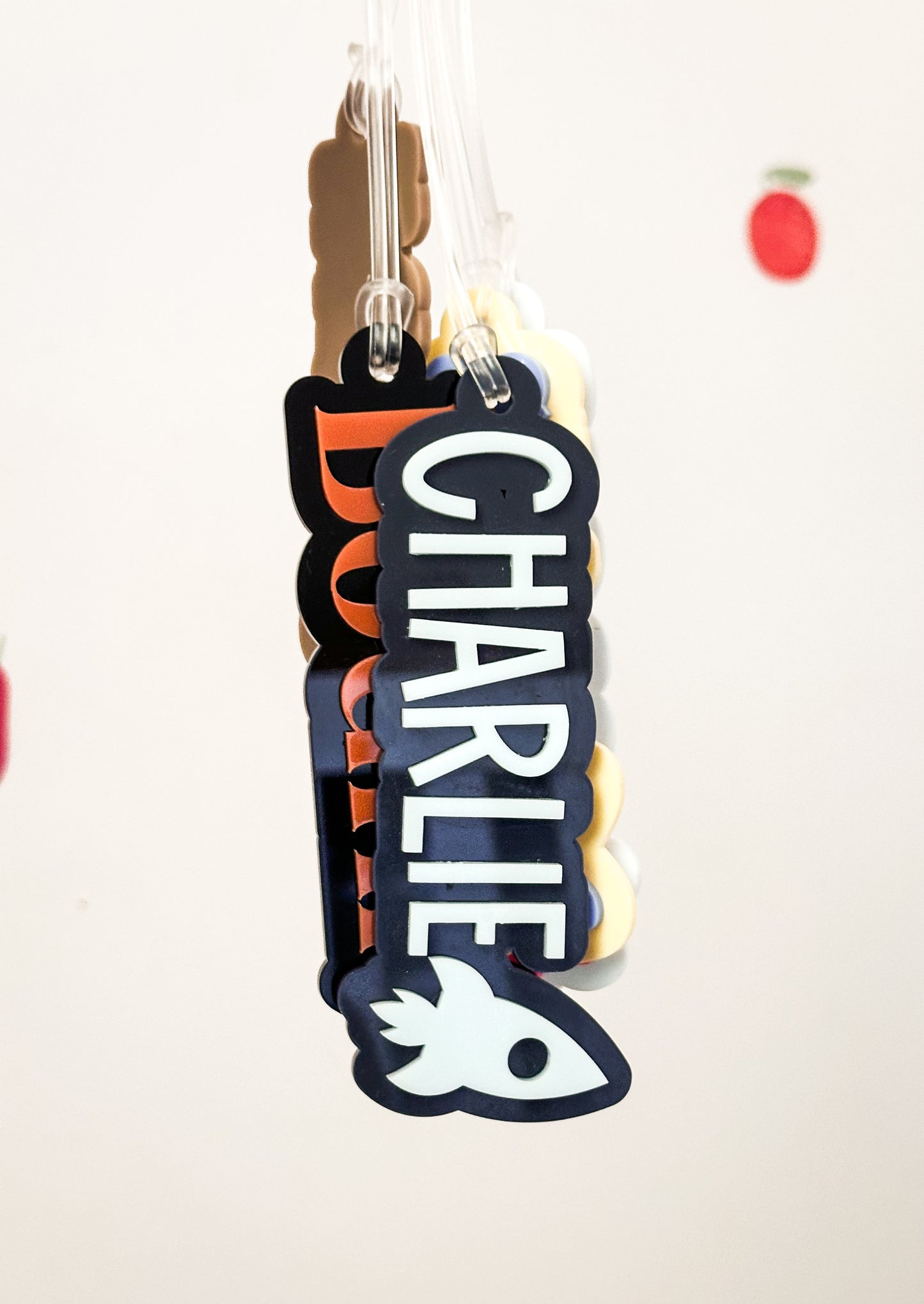 Personalised Symbol acrylic bag tag's