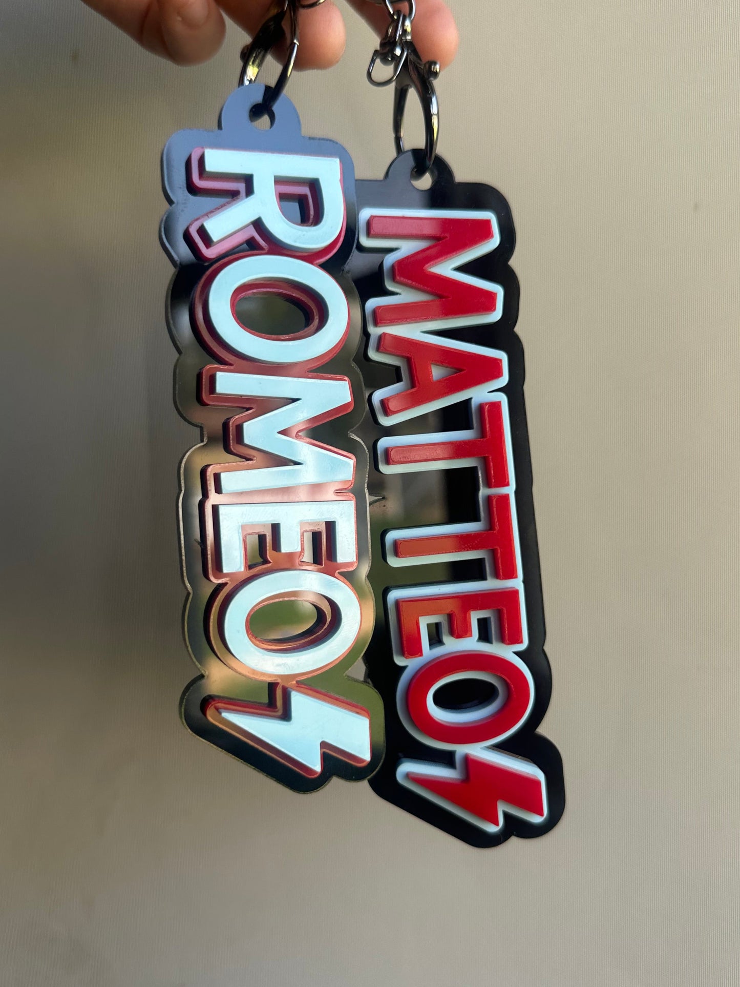 Personalised Triple layer symbol bag tag