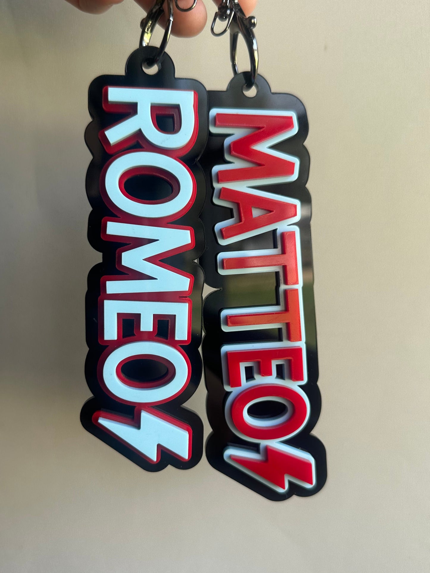 Personalised Triple layer symbol bag tag