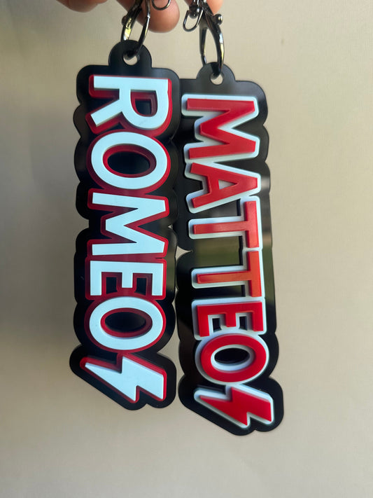 Personalised Triple layer symbol bag tag