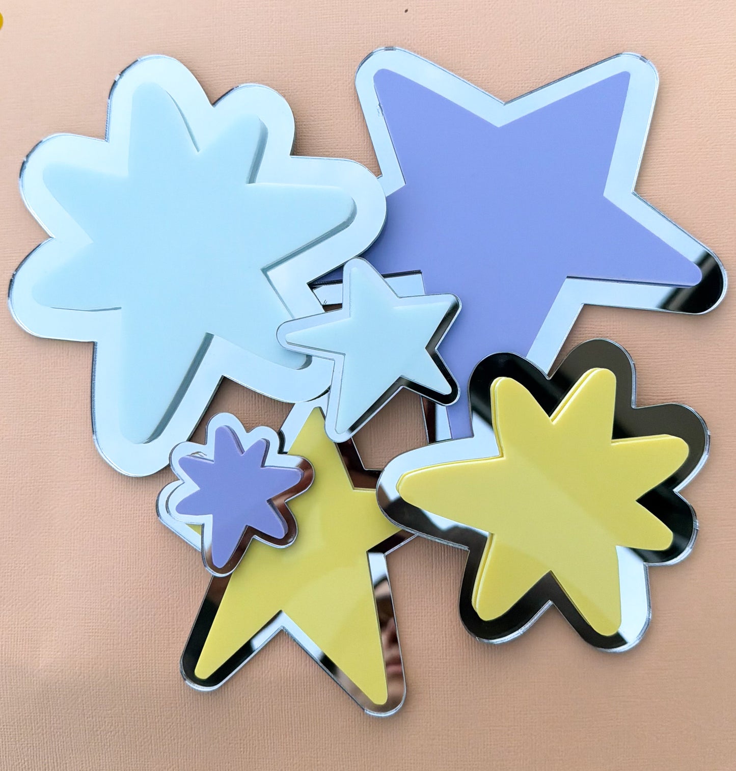 Starburst Double Layered Star Decals (6pc)