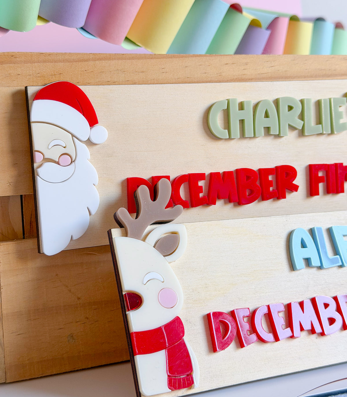 Personalised Christmas Crate Front – Santa or Reindeer