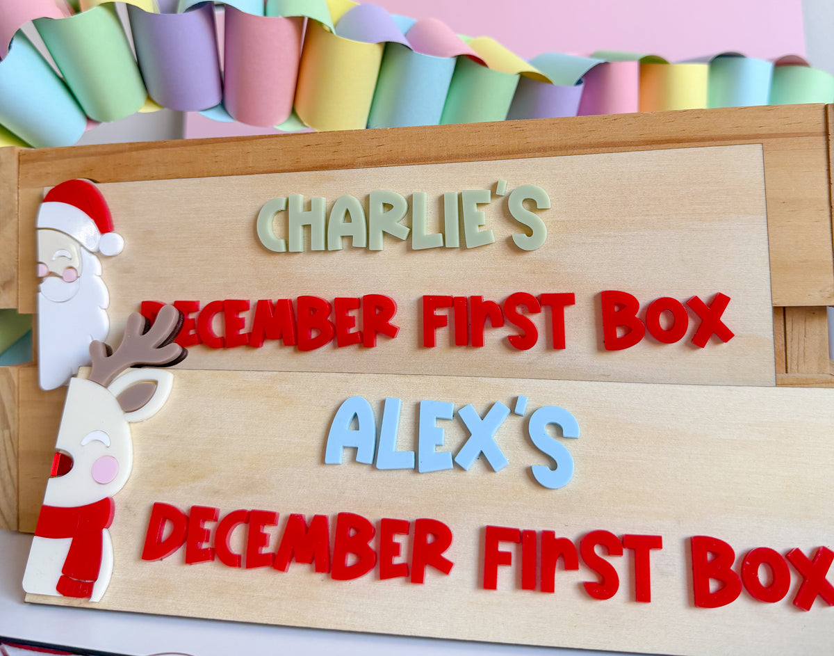 Personalised Christmas Crate Front – Santa or Reindeer