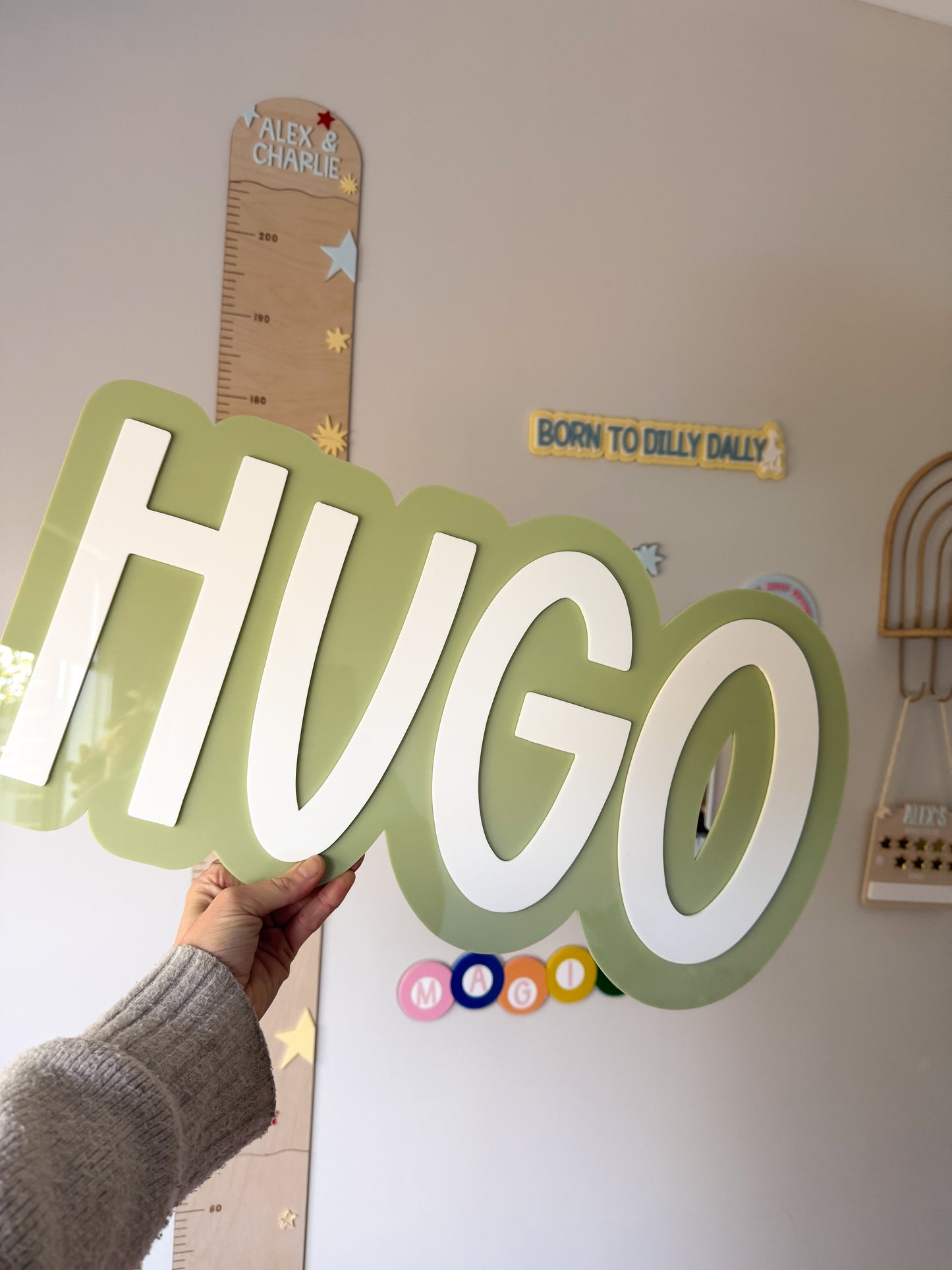 Two layer name sign