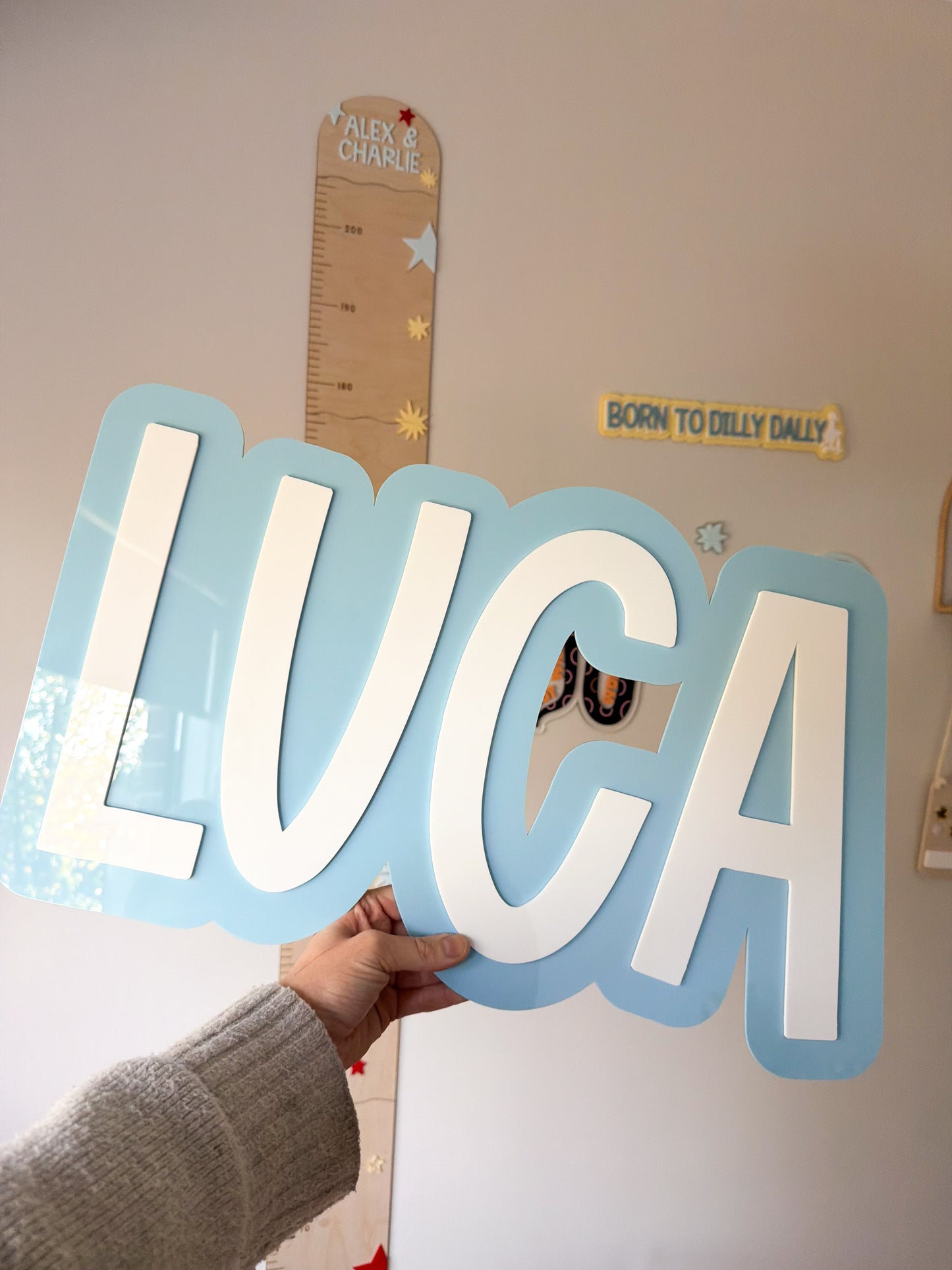 Two layer name sign