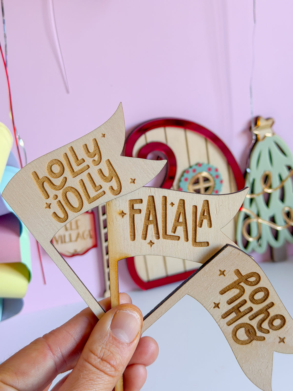 The Holly Jolly Mini Flag Trio