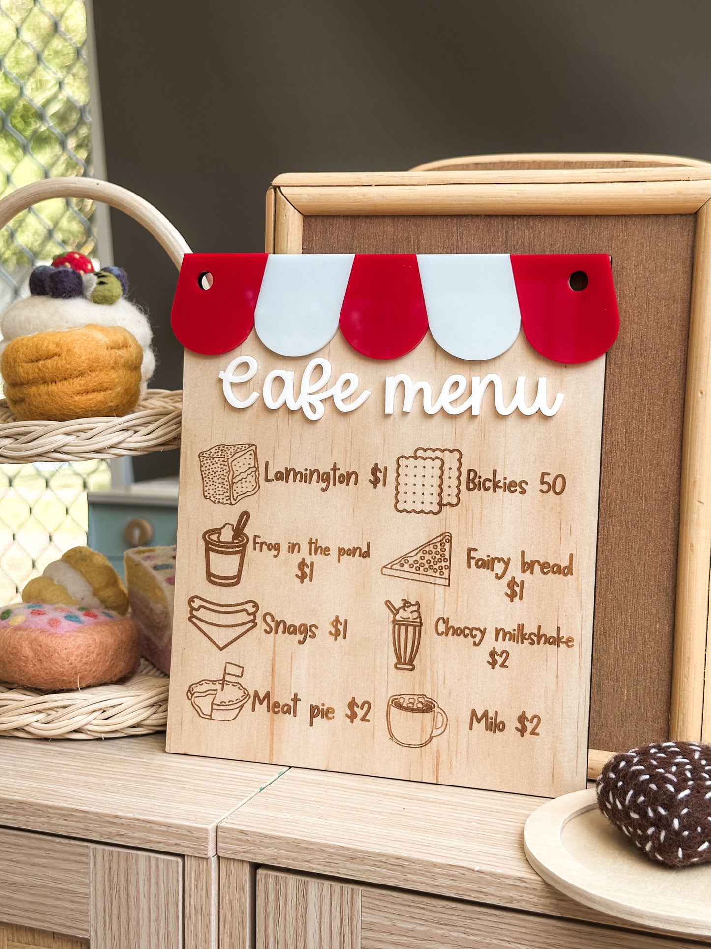 Aussie classic's cafe menu
