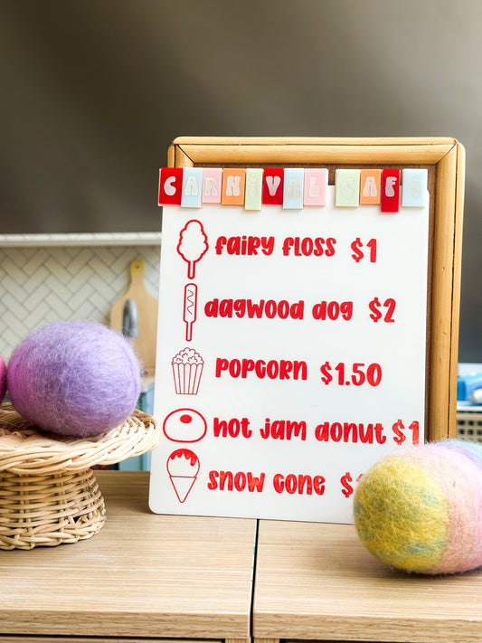 Carnival cafe menu