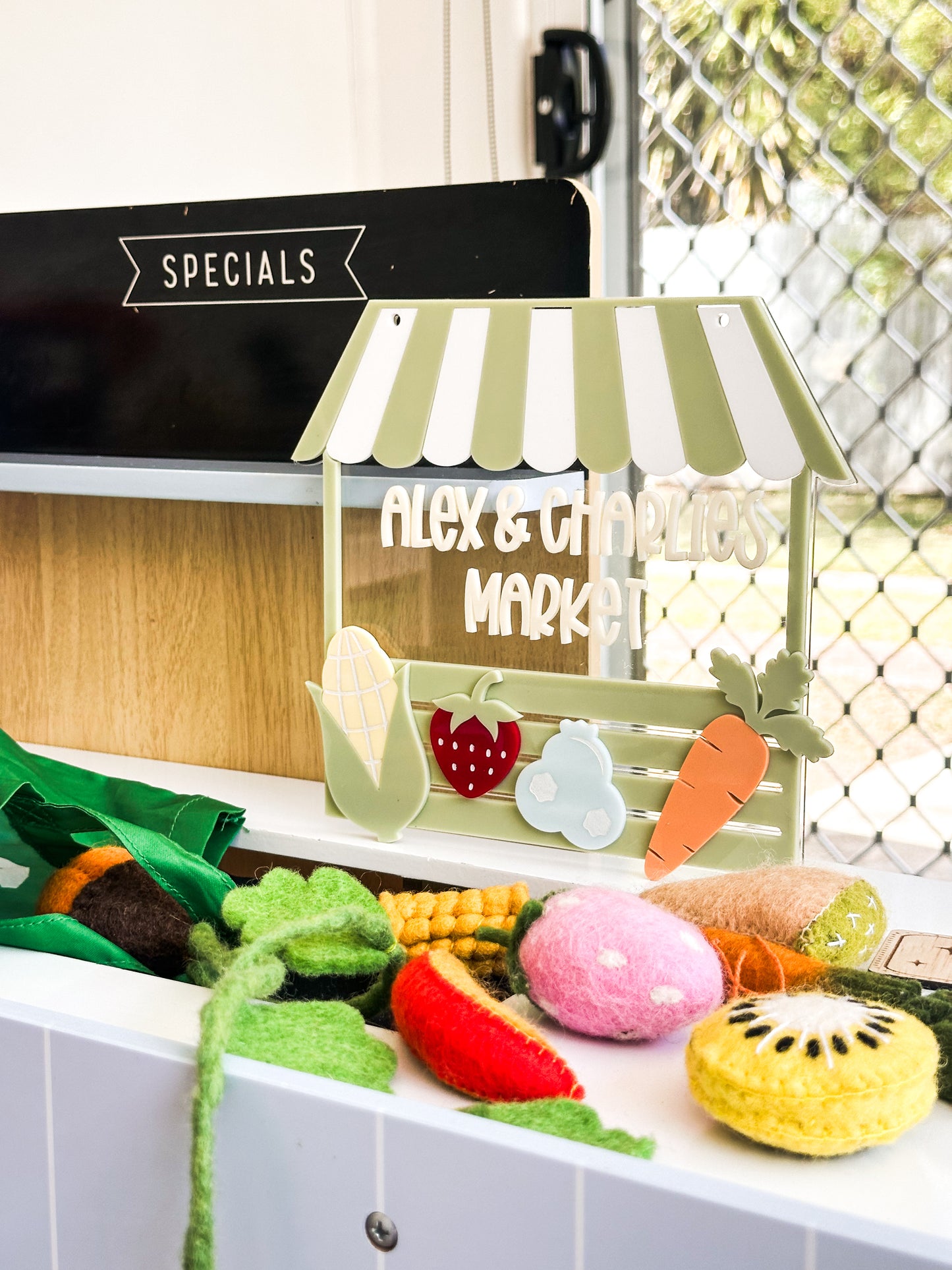 Market stall stand sign