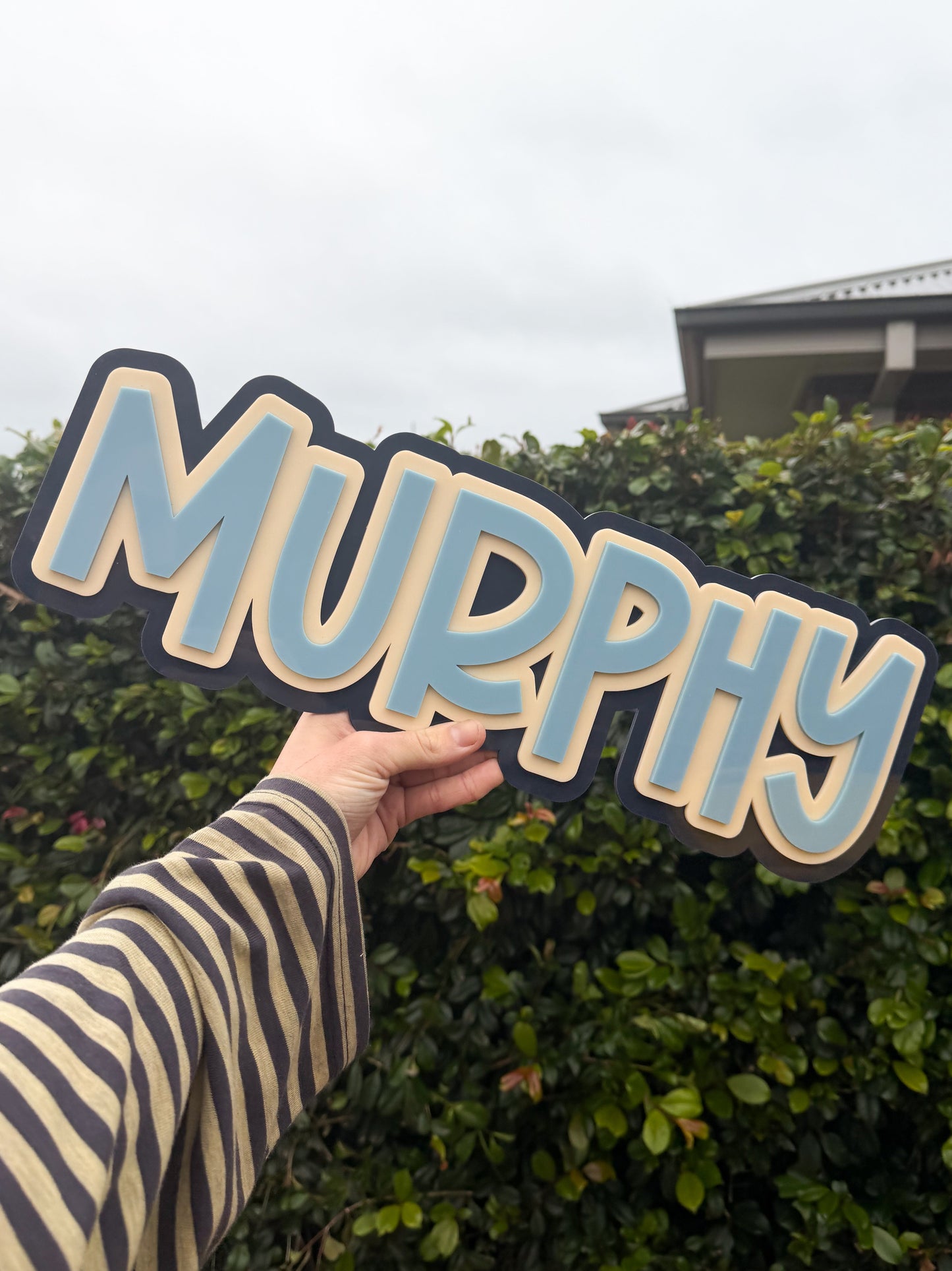 Three layer name plaque