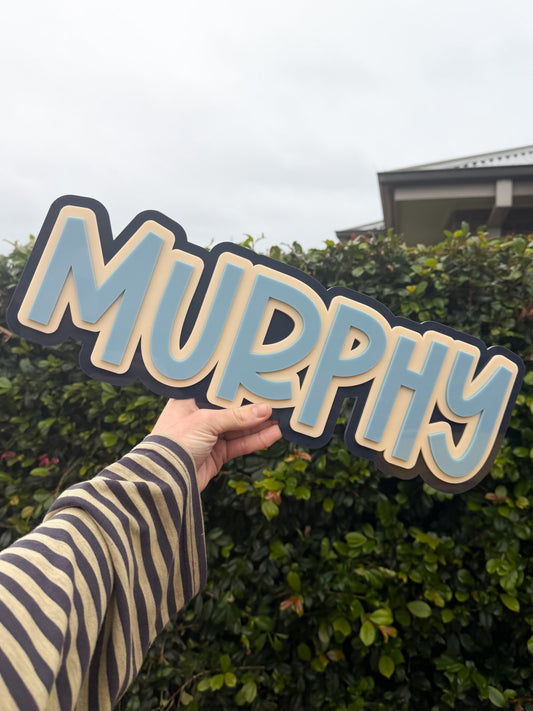 Three layer name plaque