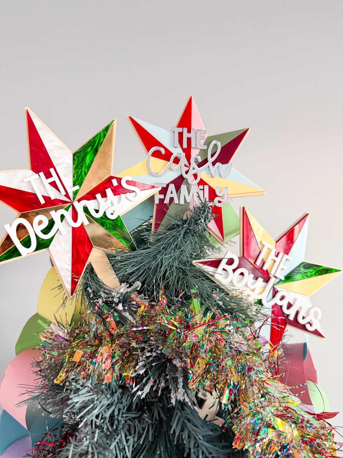 Personalised Retro Christmas Star Tree Topper