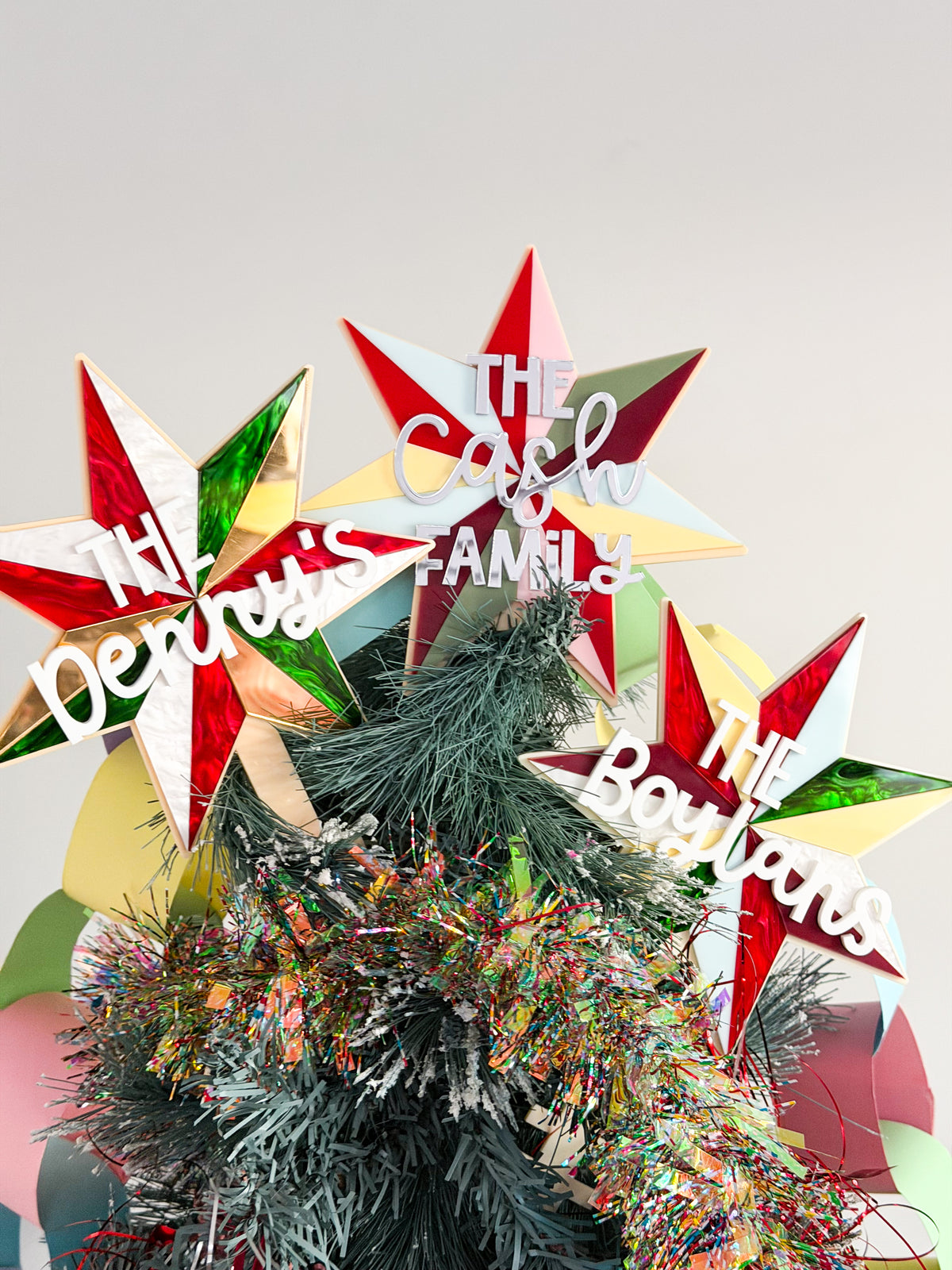 Personalised Retro Christmas Star Tree Topper