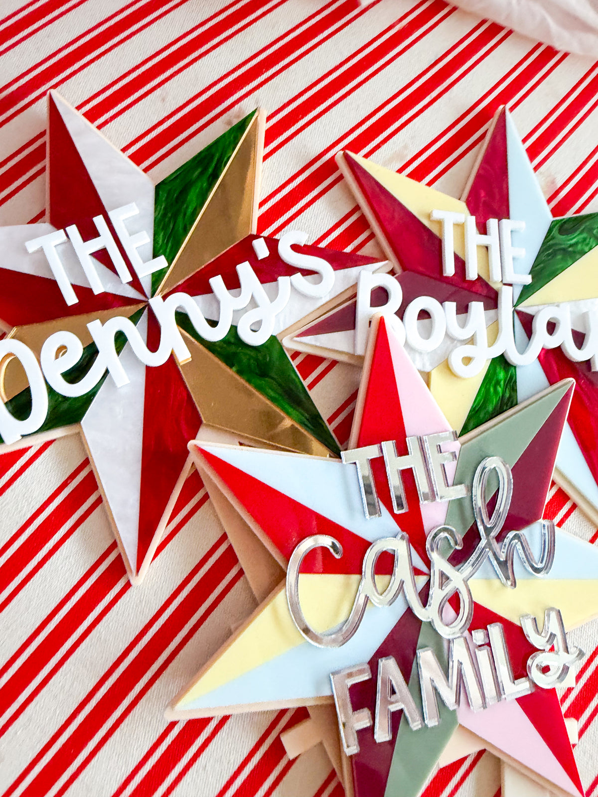 Personalised Retro Christmas Star Tree Topper