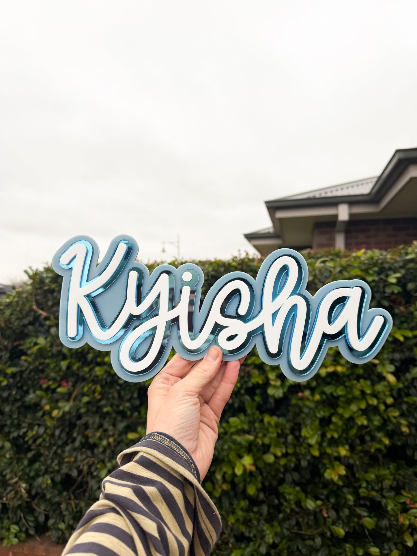Three layer name plaque