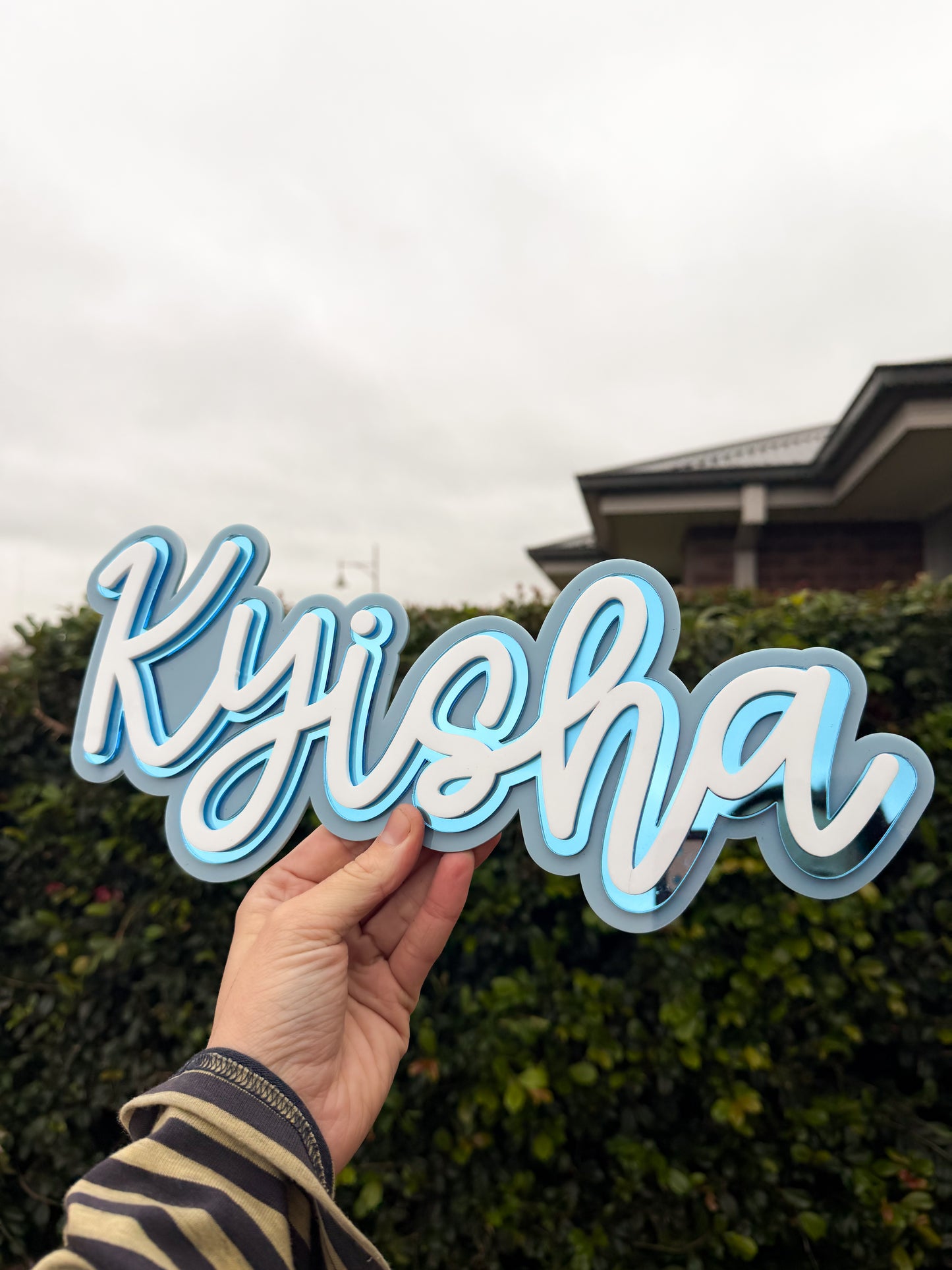 Three layer name plaque