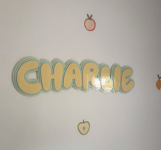 Three layer name plaque