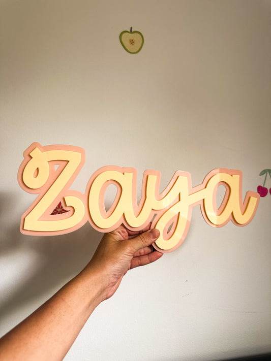 Two layer name sign