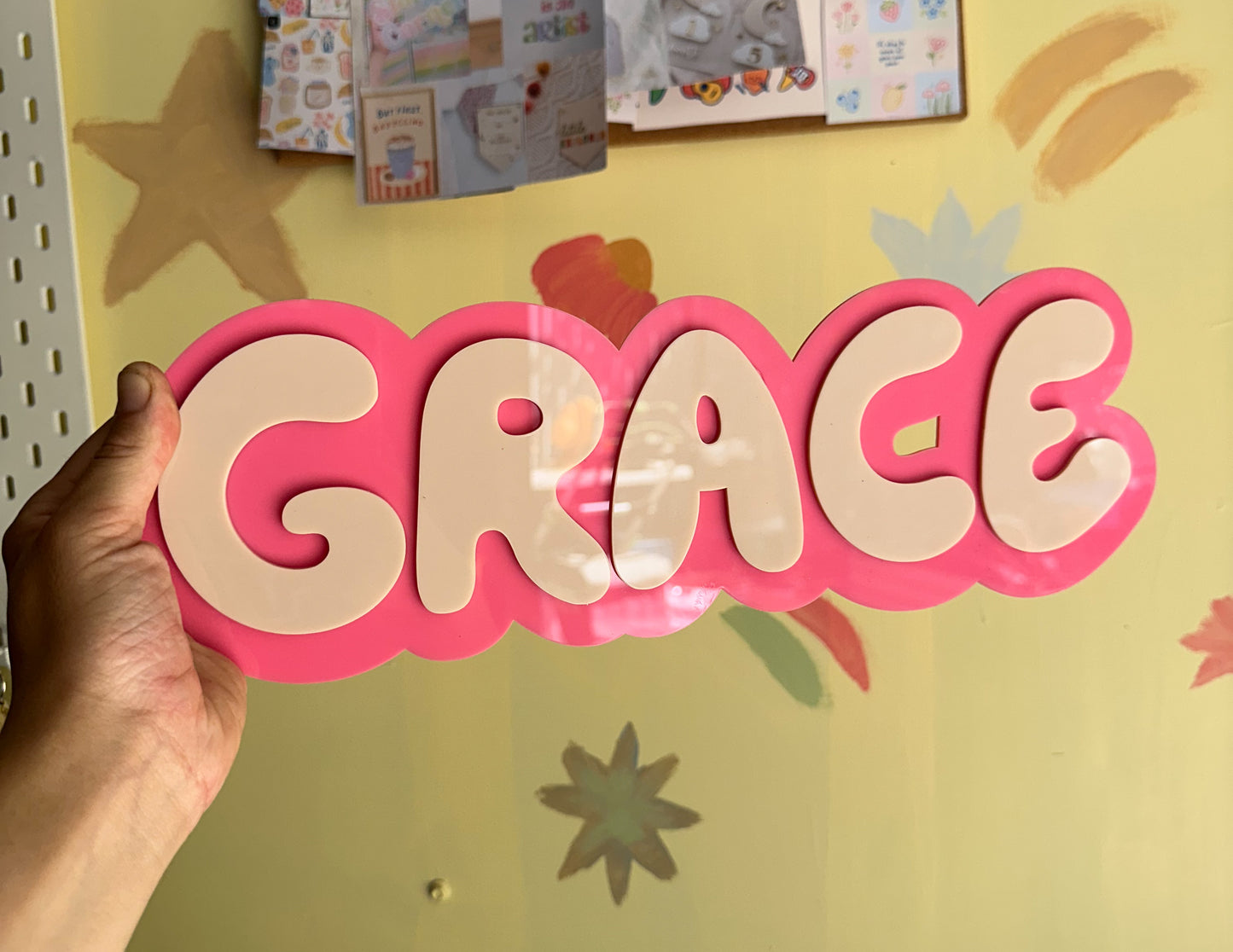Two layer name sign