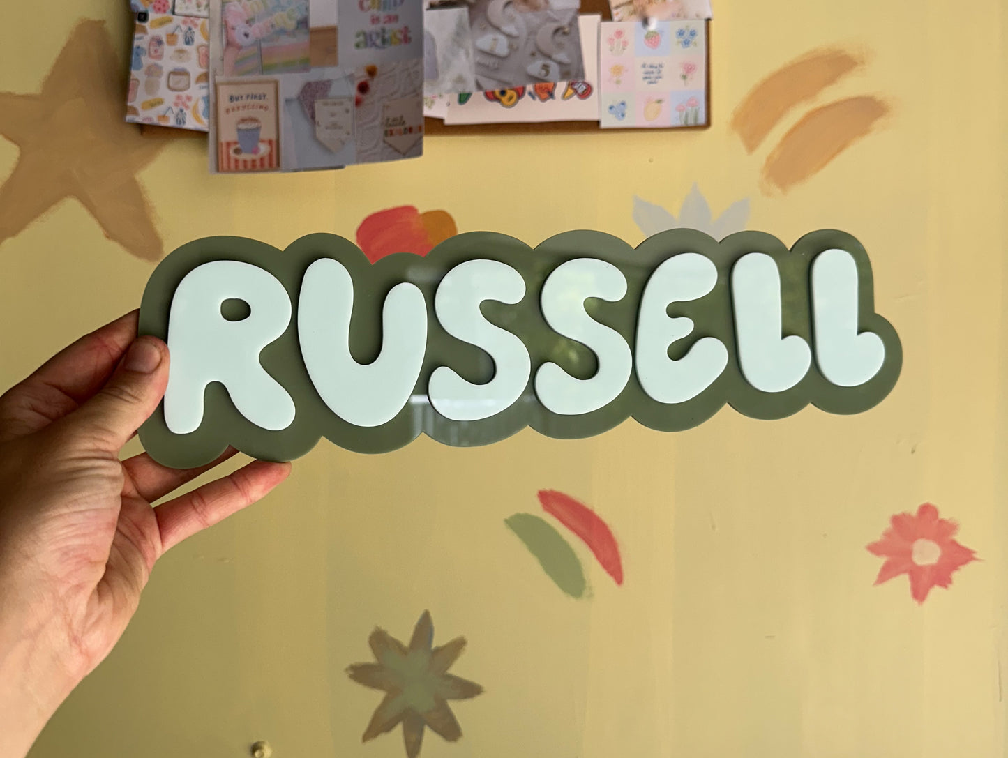 Two layer name sign