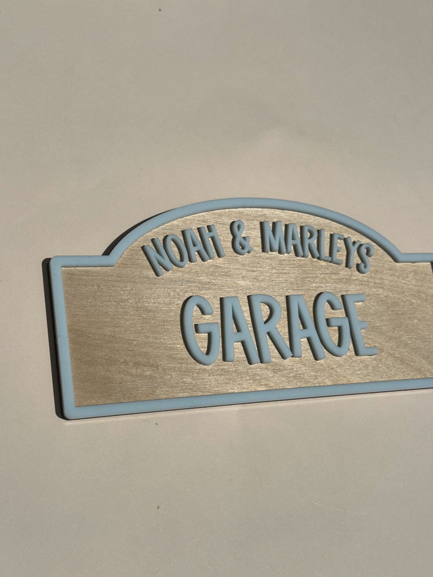 Personalised garage sign