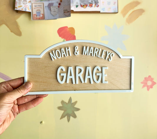 Personalised garage sign