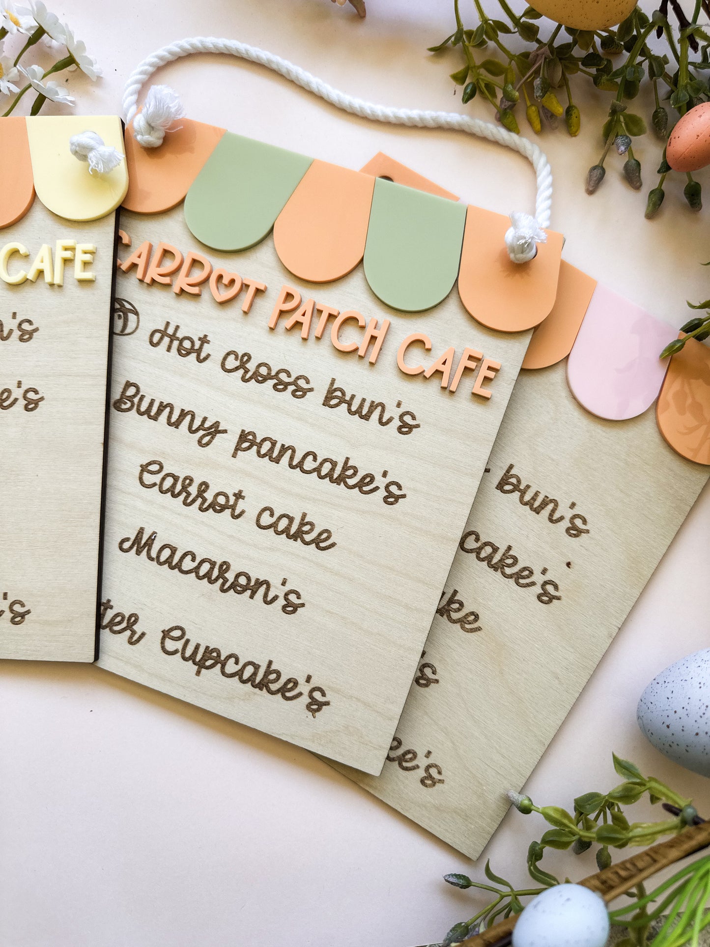 'The carrot patch cafe' Kids easter sign