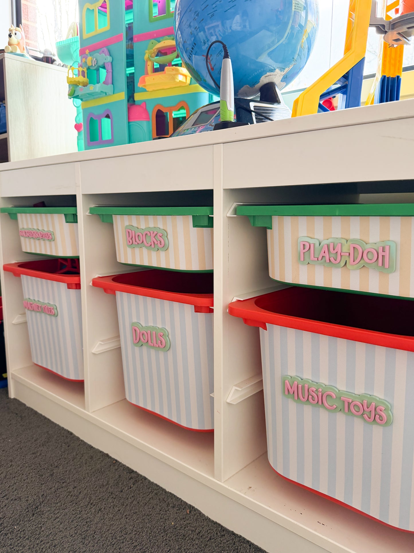 Kids toy storage labels