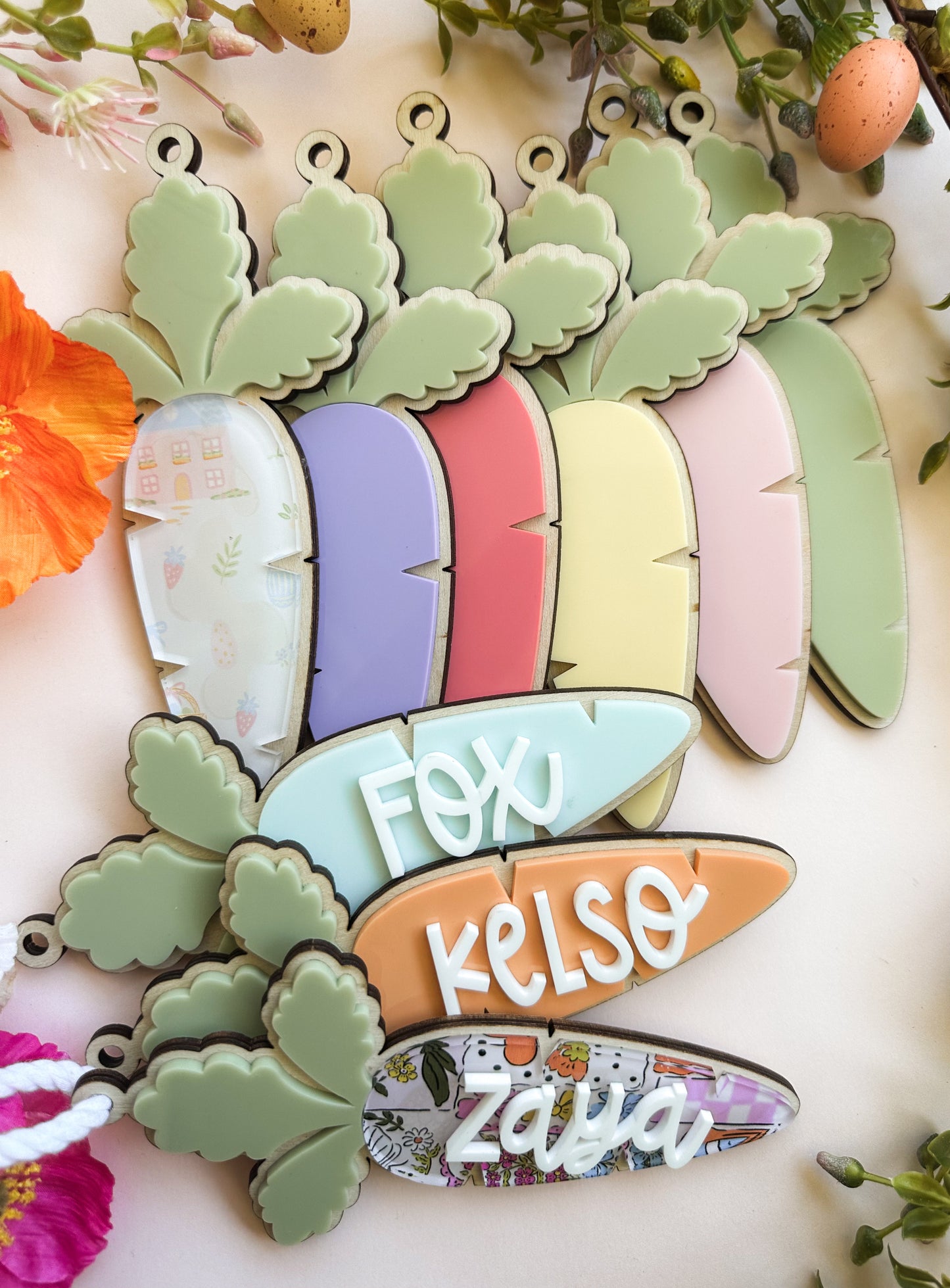 Personalised carrot tag