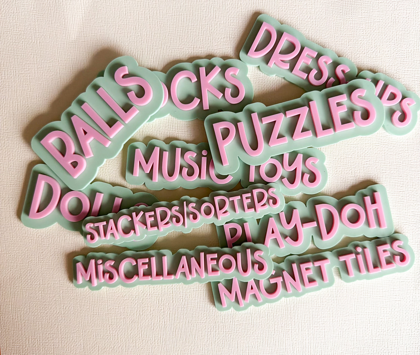 Kids toy storage labels