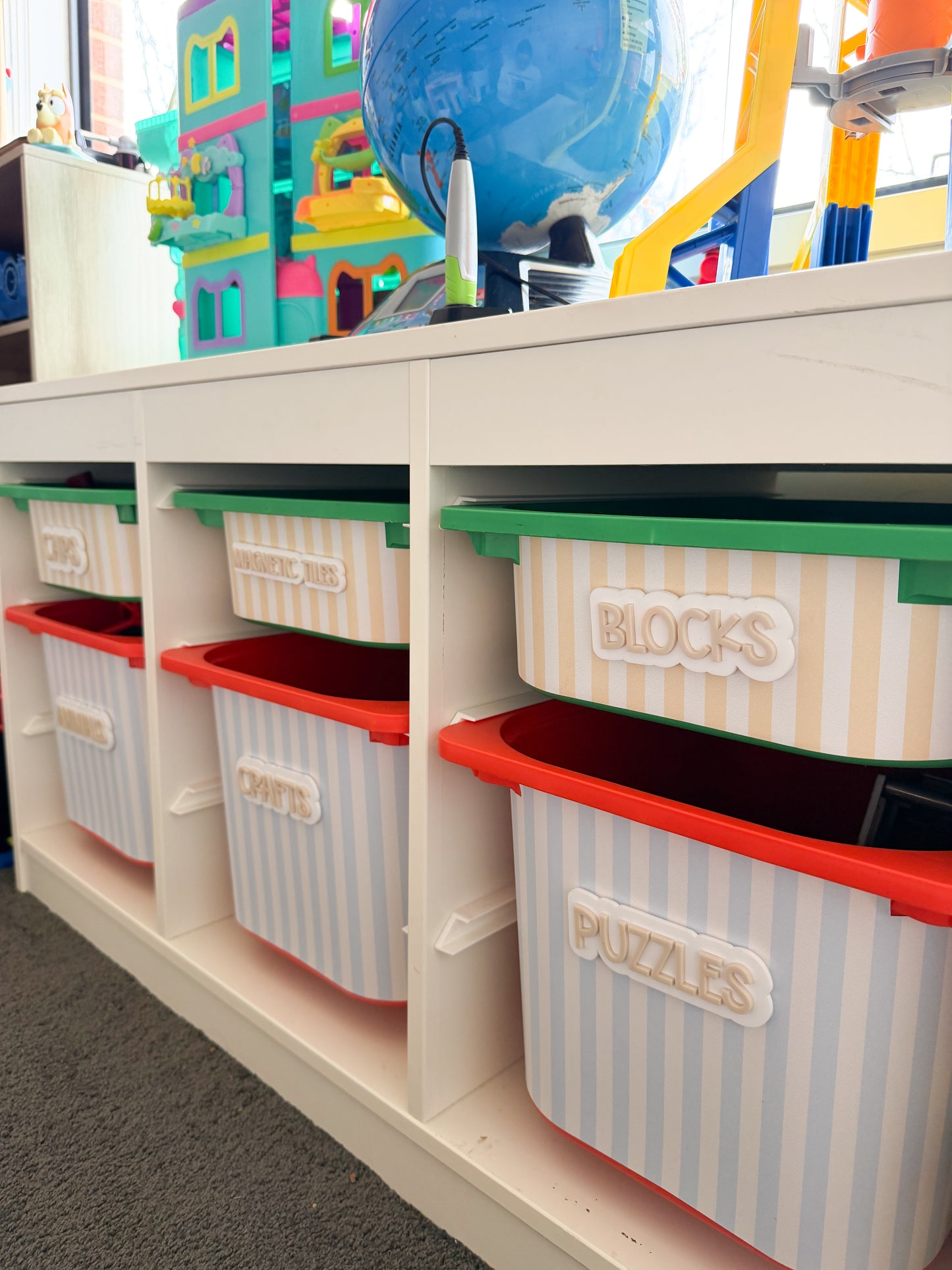 Kids toy storage labels