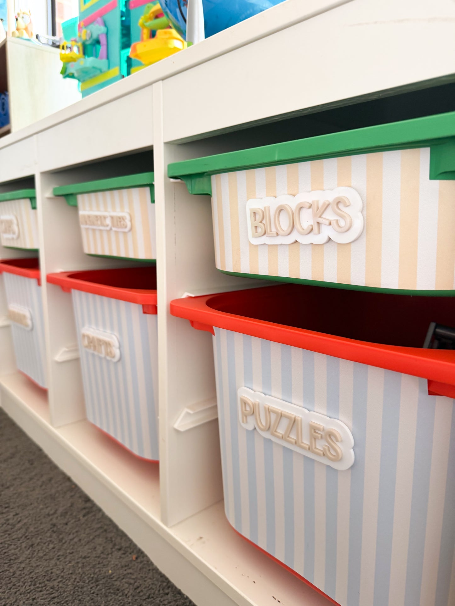 Kids toy storage labels