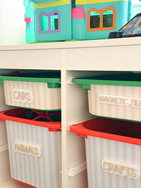 Kids toy storage labels