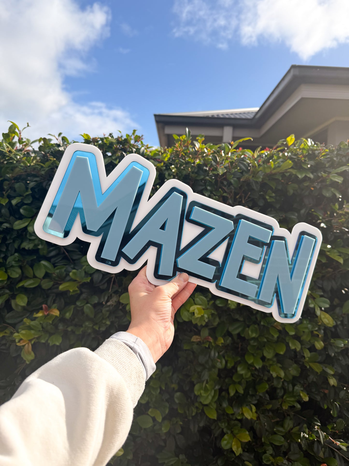 Three layer name plaque