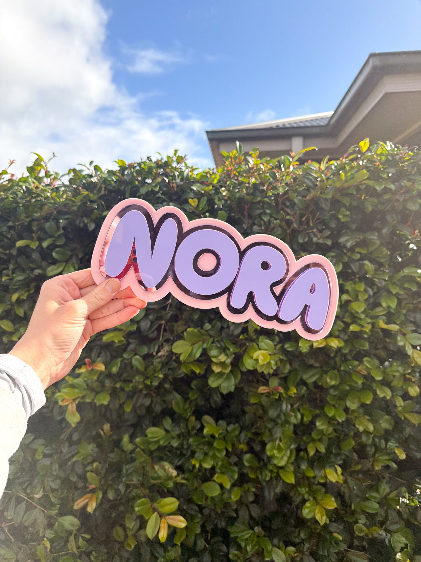 Three layer name plaque