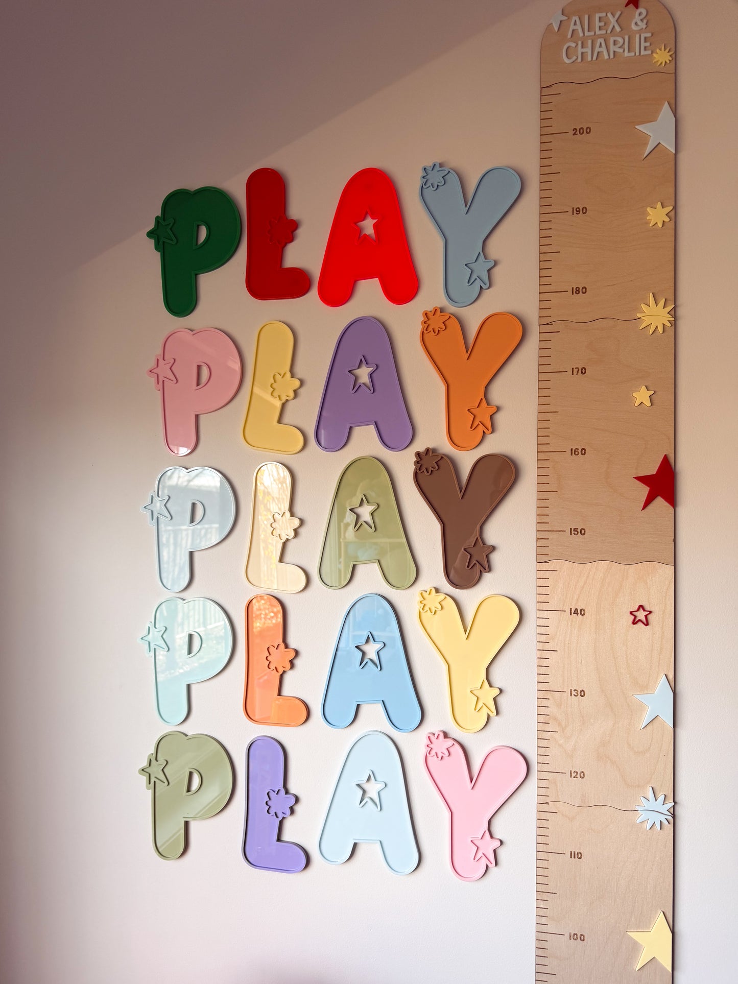 Kids "Play" Starburst Letter Sign