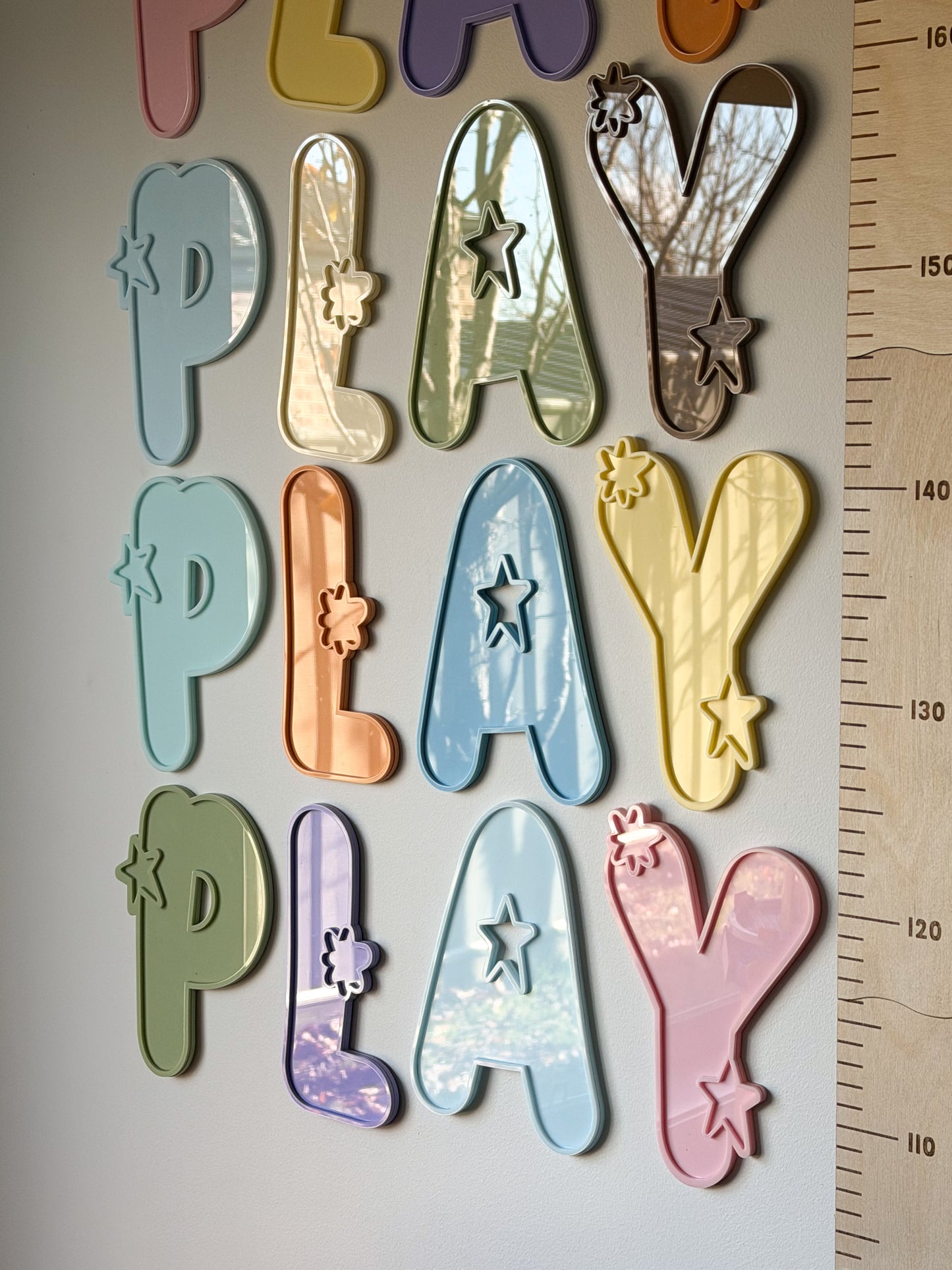 Kids "Play" Starburst Letter Sign