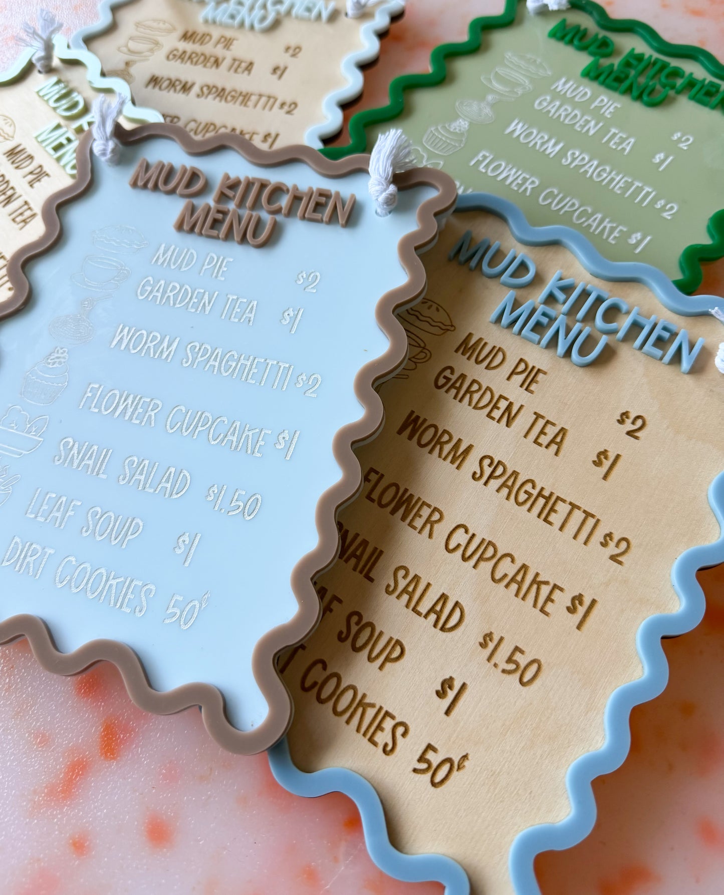 Mud kitchen menu