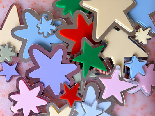 Starburst Double Layered Star Decals (6pc)