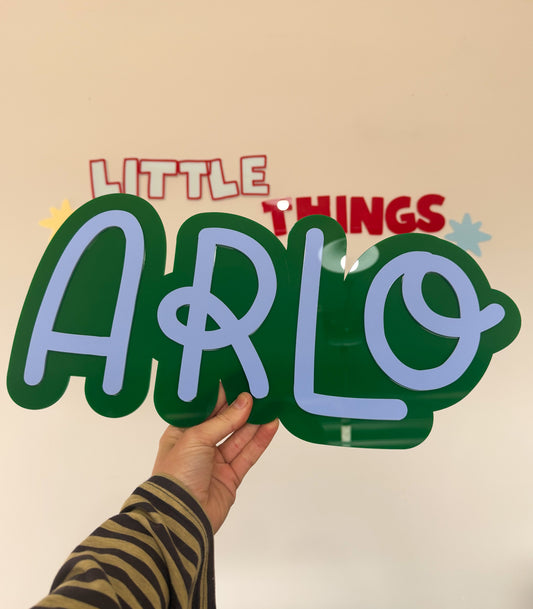 Two layer name sign