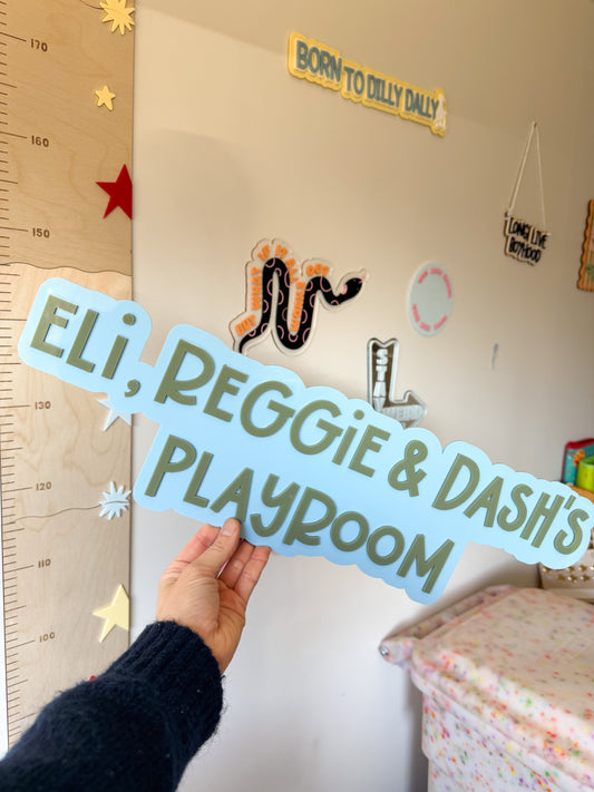Personalised playroom sign