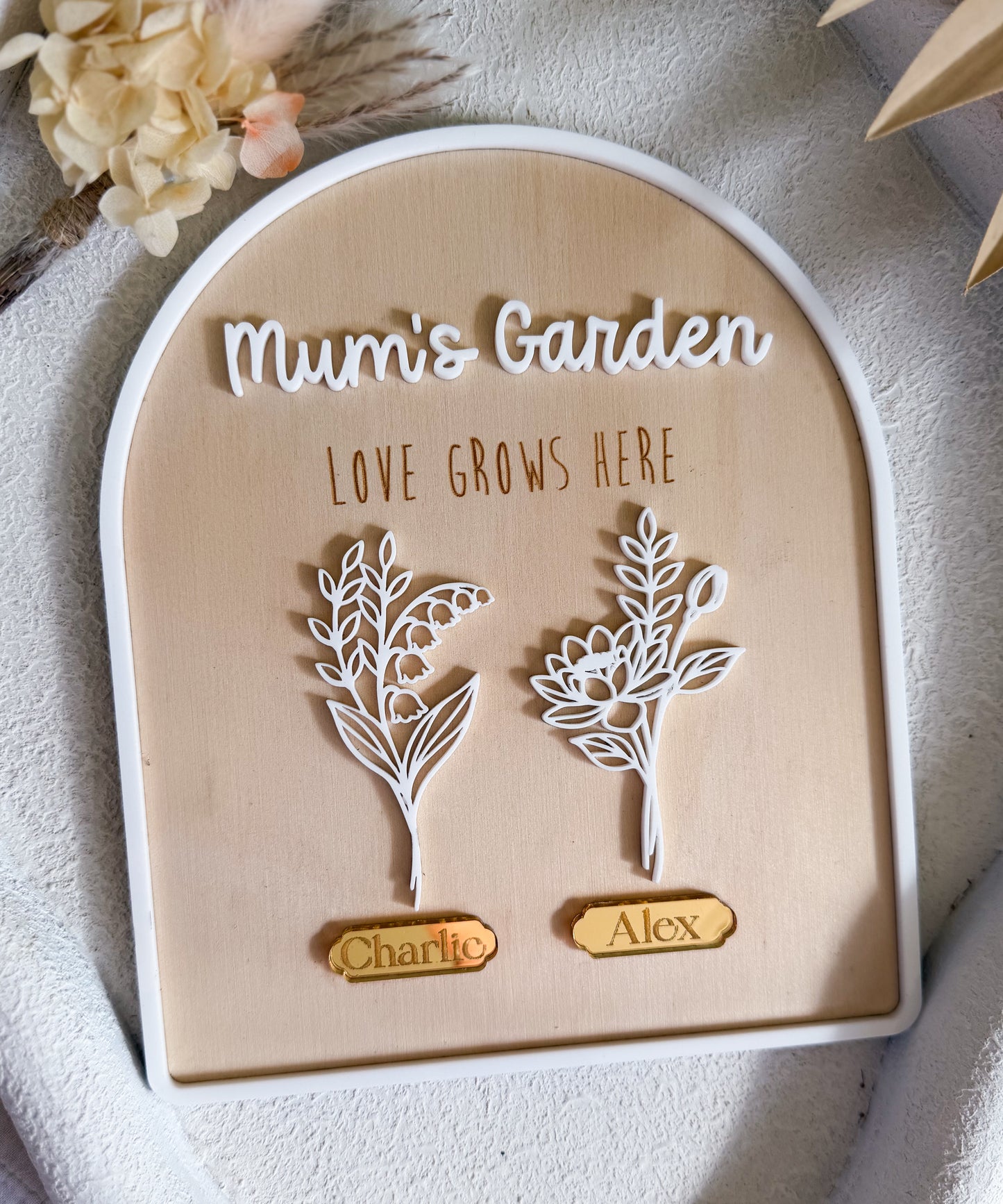 Mum's garden plaque