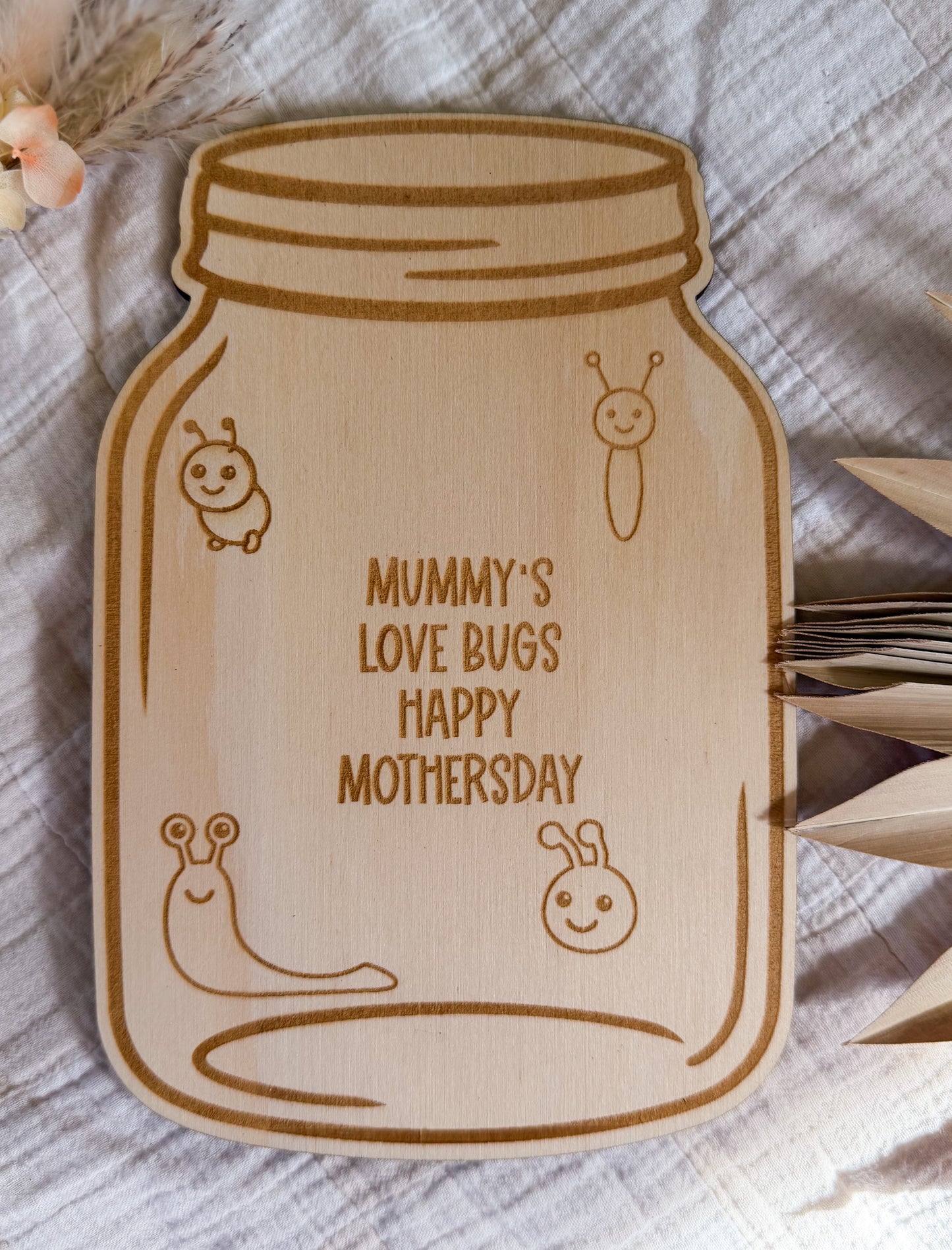 Love bug finger print mothers day plaque