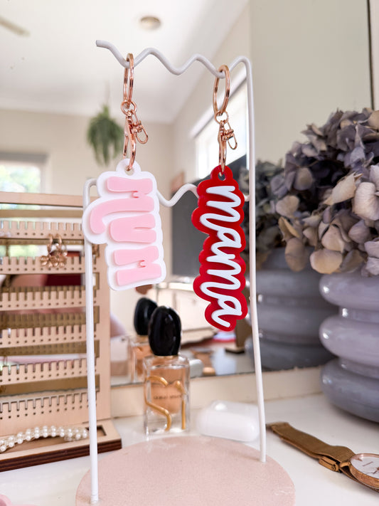 Double layer mum keychain