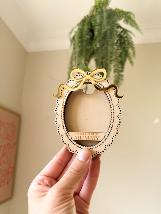Whimsy bow photo magnet