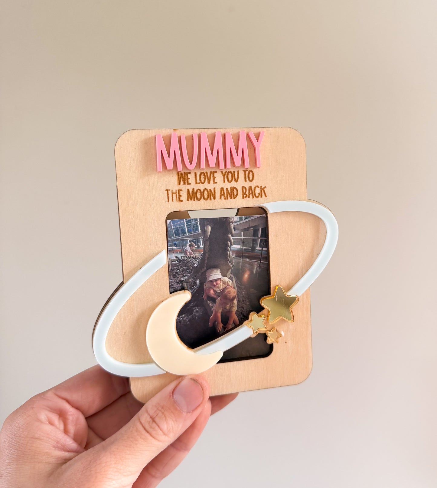 Moon and back photo magnet