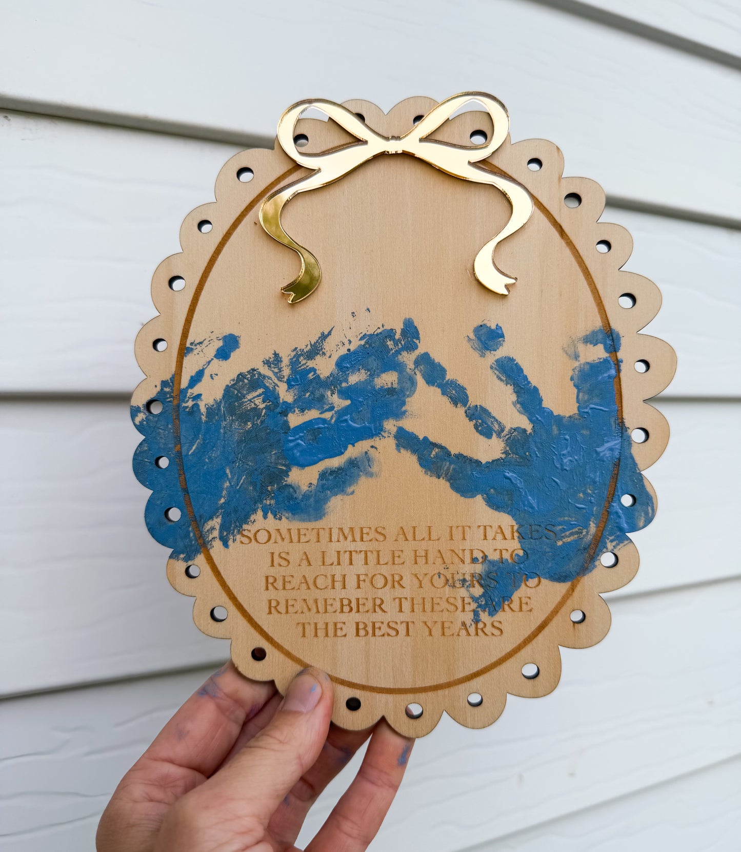 Handprint mothers day plaque