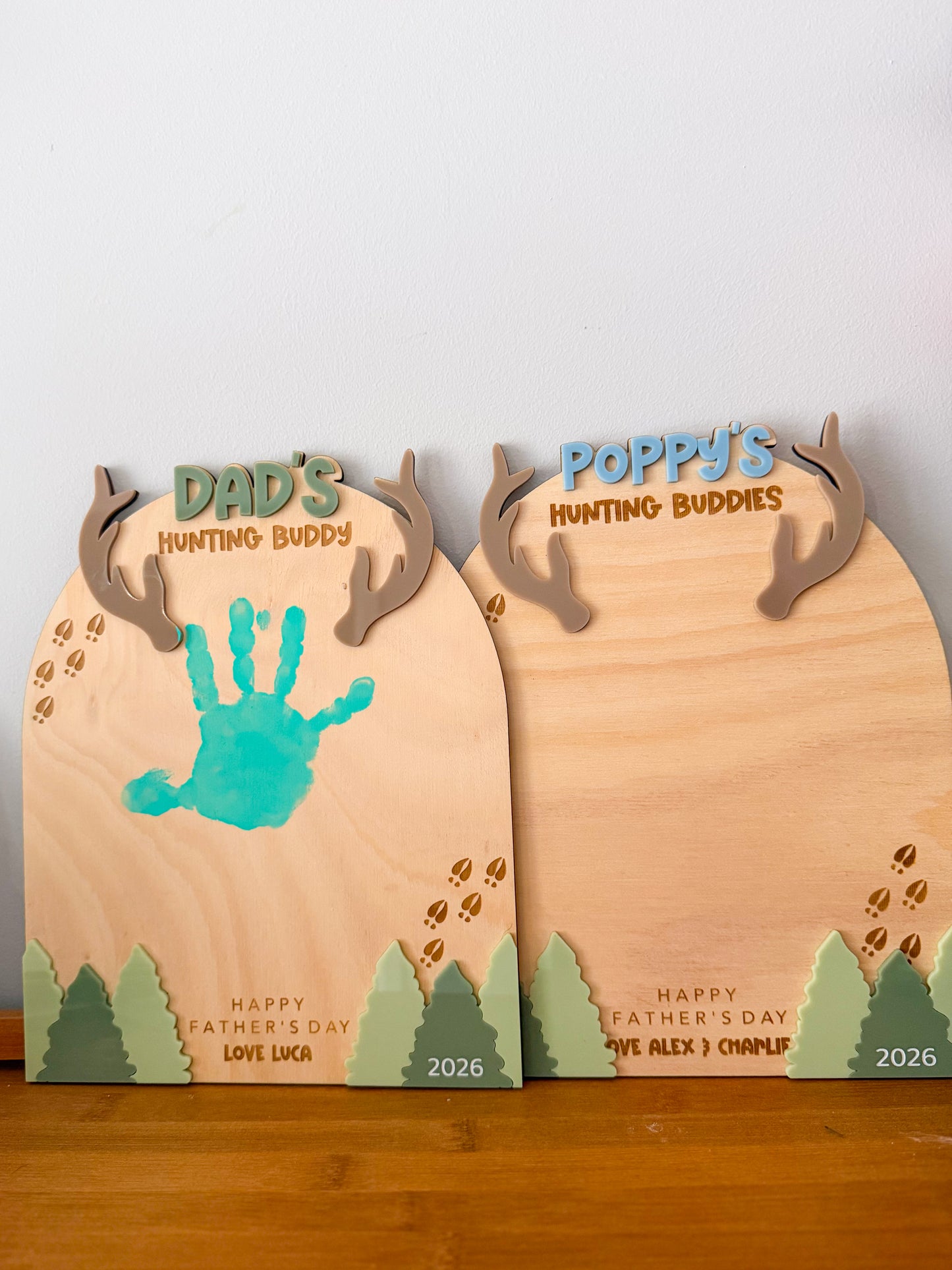 Hunting Buddies Handprint Keepsake Board